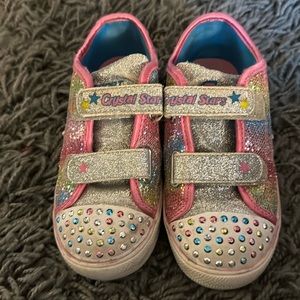 Sketchers light up rainbow sneakers size 10